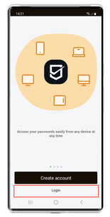 reate or login into your existing account directly in the SecureSafe app.