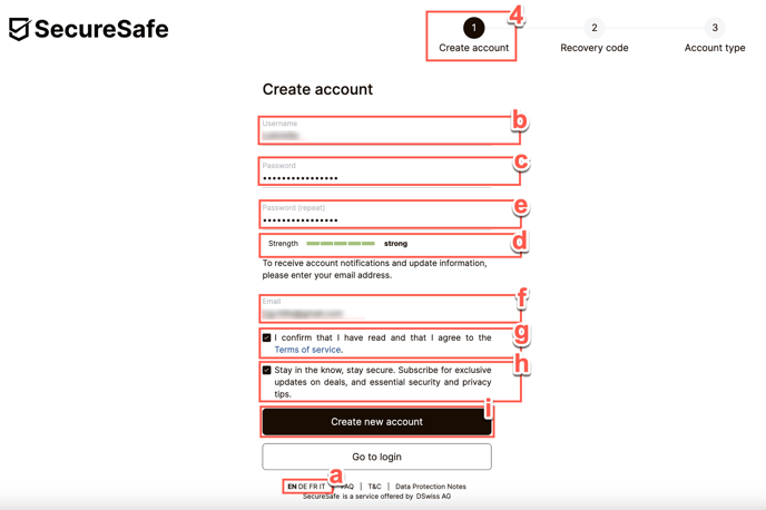 Create a Username and Password and provide some basic information to create an account.