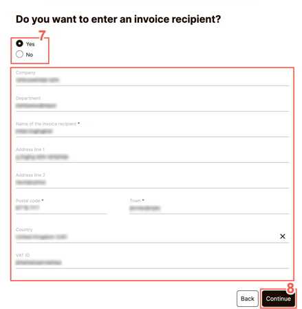 You can select to receive an invoice from DSwiss.