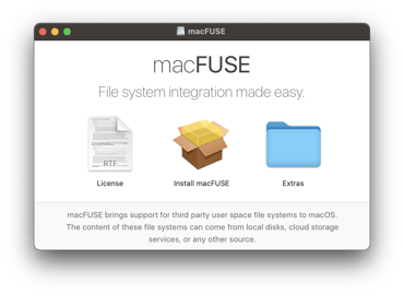 We recommend to download macFUSE directly from the macFUSE website.