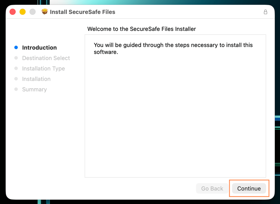 SecureSafe File - Desktop: Installation