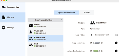 Select File Safe from the sidebar menu on the left to start setting up a synchronized folder.