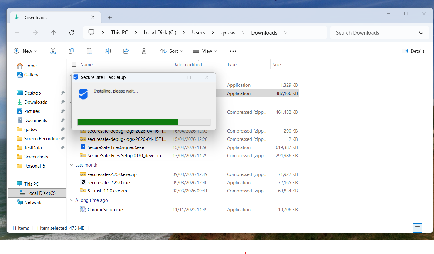 SecureSafe File - Desktop: Installation